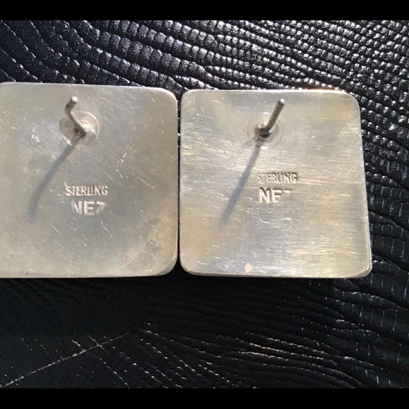 EARRINGS beautiful STERLING Silver & Black ONYX - Picture 3 of 3